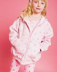 Baby Kids Bamboo Pajamas — Cherry Sweet Zip-Up Hoodie — Image 1