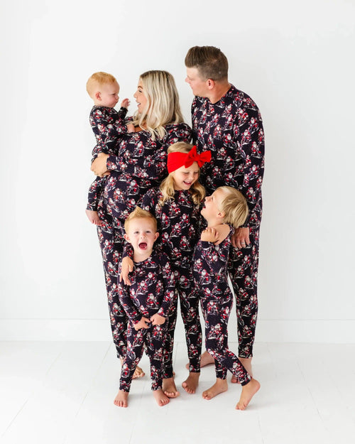 Baby Kids Bamboo Pajamas — Clausin' Trouble Convertible Romper — Image 3