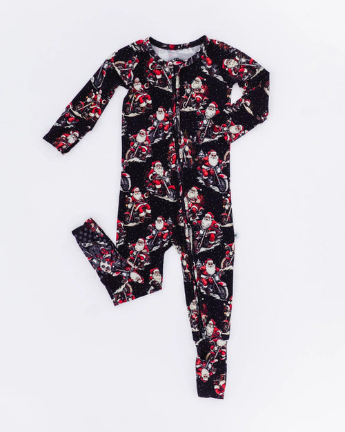 Baby Kids Bamboo Pajamas — Clausin' Trouble Convertible Romper — Image 12