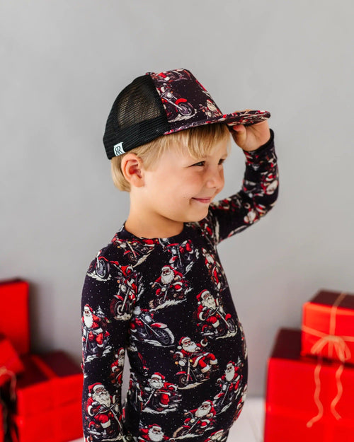 Baby Kids Bamboo Pajamas — Clausin' Trouble Hat — Image 7
