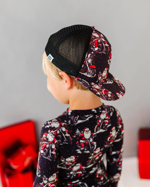 Baby Kids Bamboo Pajamas — Clausin' Trouble Hat — Image 8