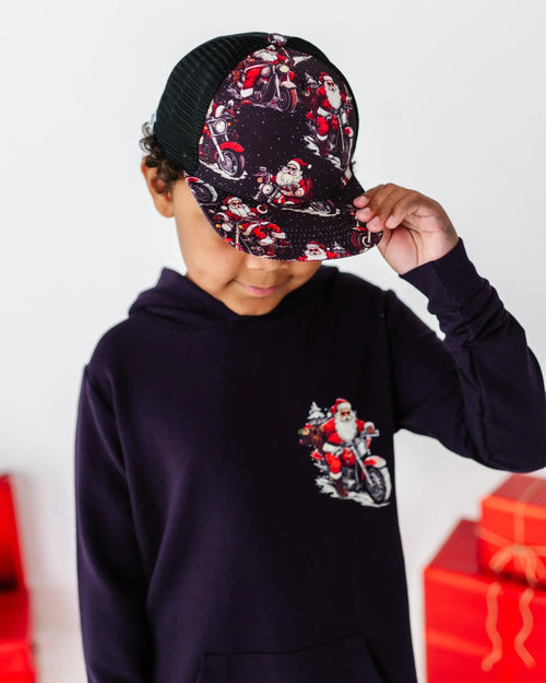 Baby Kids Bamboo Pajamas — Clausin' Trouble Hooded Jogger Set — Image 13