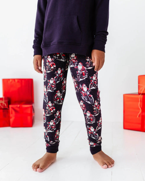Baby Kids Bamboo Pajamas — Clausin' Trouble Hooded Jogger Set — Image 8