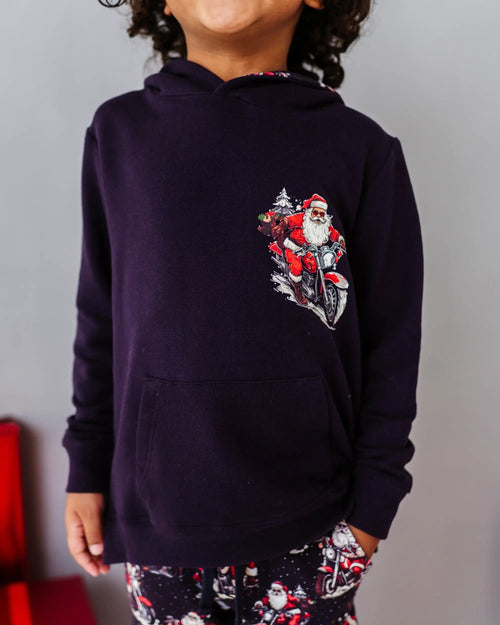 Baby Kids Bamboo Pajamas — Clausin' Trouble Hooded Jogger Set — Image 15