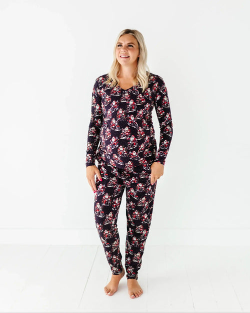 Baby Kids Bamboo Pajamas — Clausin' Trouble Women's Pants — Image 7