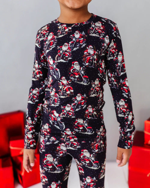Baby Kids Bamboo Pajamas — Clausin' Trouble Two-Piece Pajama Set — Image 21