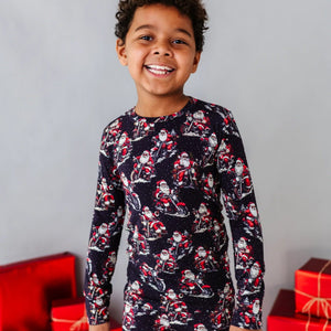 Baby Kids Bamboo Pajamas — Clausin' Trouble Two-Piece Pajama Set — Image 1