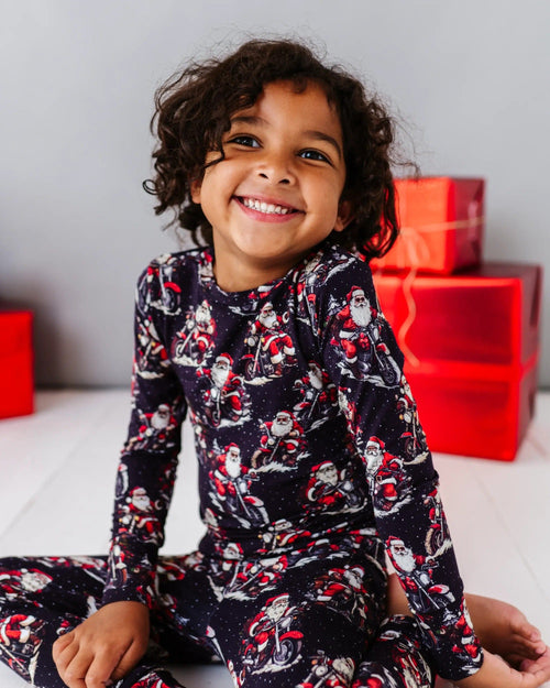 Baby Kids Bamboo Pajamas — Clausin' Trouble Two-Piece Pajama Set — Image 17