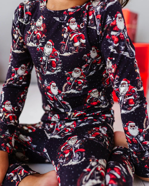 Baby Kids Bamboo Pajamas — Clausin' Trouble Two-Piece Pajama Set — Image 8