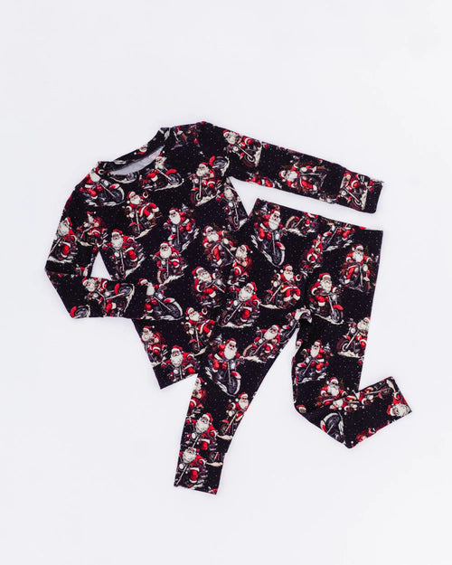 Baby Kids Bamboo Pajamas — Clausin' Trouble Two-Piece Pajama Set — Image 3
