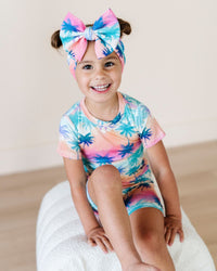 Baby Kids Bamboo Pajamas — Cool, Palm, & Collected Biggie Bow — Image 1