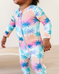 Baby Kids Bamboo Pajamas — Cool, Palm, & Collected Footie — Image 1