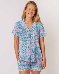 Baby Kids Bamboo Pajamas — Botanically Speaking Women's Collar Shirt & Shorts Set — Image 1