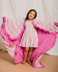 Baby Kids Bamboo Pajamas — Bowquet of Roses Ruffle Bum Bum Blanket — Image 1