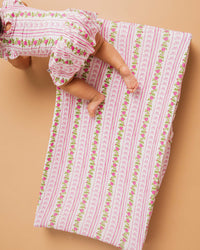 Baby Kids Bamboo Pajamas — Bowquet of Roses Changing Pad Cover — Image 1