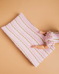Baby Kids Bamboo Pajamas — Bowquet of Roses Changing Pad Cover — Image 1