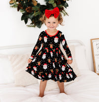 Baby Kids Bamboo Pajamas — Snow Ho Ho Girls Dress and Shorts Set — Image 1