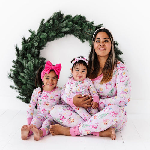 Baby Kids Bamboo Pajamas — Merry Little Pinkmas Two-Piece Pajama Set — Image 2