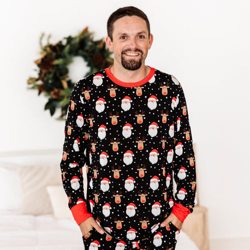Baby Kids Bamboo Pajamas — Snow Ho Ho Men's Shirt — Image 10