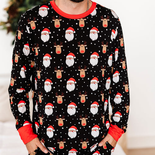Baby Kids Bamboo Pajamas — Snow Ho Ho Men's Shirt — Image 11