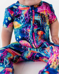 Baby Kids Bamboo Pajamas — Don't Be Jelly Short Sleeve Romper — Image 1