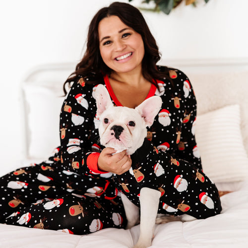 Baby Kids Bamboo Pajamas — Snow Ho Ho Dog Sweater — Image 6