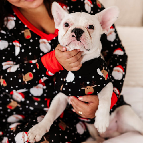 Baby Kids Bamboo Pajamas — Snow Ho Ho Dog Sweater — Image 4