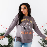 Baby Kids Bamboo Pajamas — Rockin' Around the Christmas Tree Women's Crew Neck Sweatshirt — Image 1