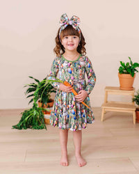 Baby Kids Bamboo Pajamas — Gang's All Hare Girls Dress & Shorts Set — Image 1