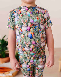 Baby Kids Bamboo Pajamas — Gang's All Hare Two-Piece Pajama Set — Image 1