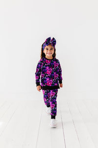 Baby Kids Bamboo Pajamas — Midnight Bloom Jogger Set — Image 1