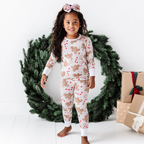 Baby Kids Bamboo Pajamas — Baking Spirits Bright Two-Piece Pajama Set — Image 6