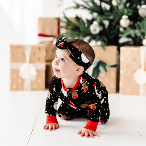 Baby Kids Bamboo Pajamas — Snow Ho Ho Footie — Image 18