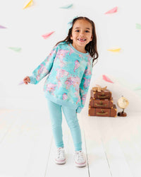 Baby Kids Bamboo Pajamas — For What It's Earth Crew Neck Sweatshirt & Leggings — Image 1
