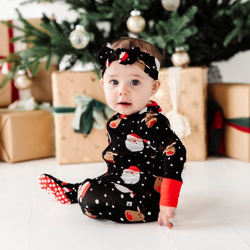 Baby Kids Bamboo Pajamas — Snow Ho Ho Footie — Image 13