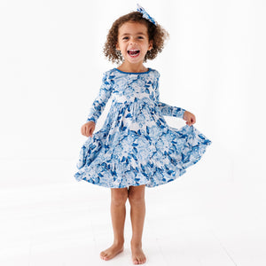 Baby Kids Bamboo Pajamas — My Something Blue Girls Dress & Shorts Set — Image 1