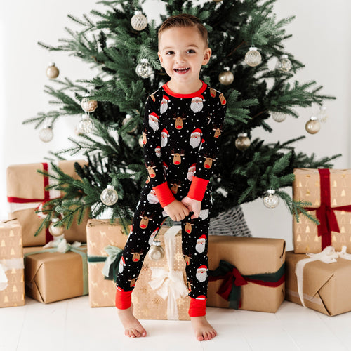 Baby Kids Bamboo Pajamas — Snow Ho Ho Two-Piece Pajama Set — Image 13