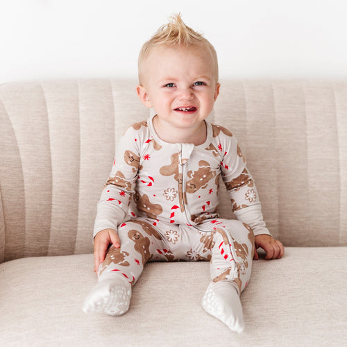 Baby Kids Bamboo Pajamas — Baking Spirits Bright Convertible Romper — Image 13