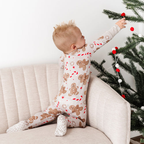 Baby Kids Bamboo Pajamas — Baking Spirits Bright Convertible Romper — Image 19