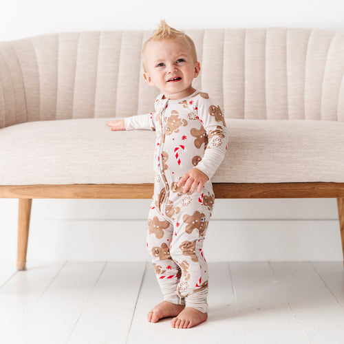 Baby Kids Bamboo Pajamas — Baking Spirits Bright Convertible Romper — Image 15