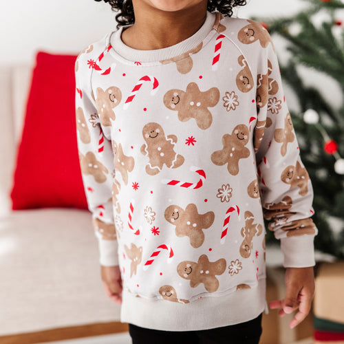 Baby Kids Bamboo Pajamas — Baking Spirits Bright Crew Neck Sweatshirt — Image 9