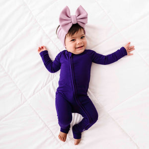 Baby Kids Bamboo Pajamas — Amethyst Convertible Romper — Image 1