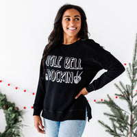 Baby Kids Bamboo Pajamas — Jingle Bell Rockin' Women's Crew Neck Sweatshirt — Image 1