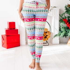 Baby Kids Bamboo Pajamas — Buddy The Elf™ Fair Isle Winter Wonderland Women's Pants — Image 1