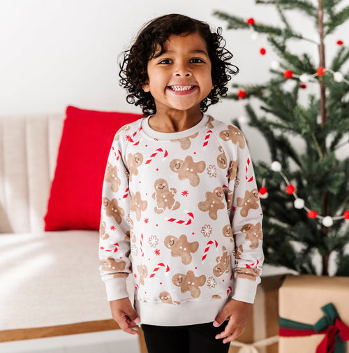 Baby Kids Bamboo Pajamas — Baking Spirits Bright Crew Neck Sweatshirt — Image 20