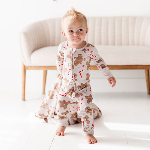 Baby Kids Bamboo Pajamas — Baking Spirits Bright Convertible Romper — Image 14