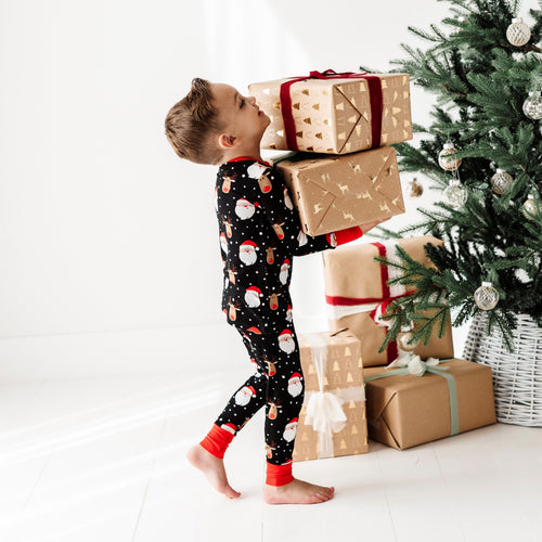 Baby Kids Bamboo Pajamas — Snow Ho Ho Two-Piece Pajama Set — Image 18