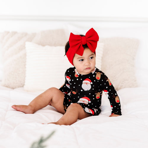 Baby Kids Bamboo Pajamas — Snow Ho Ho Ruffle Dress — Image 20