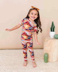 Baby Kids Bamboo Pajamas — Saddle Up Sunset Two-Piece Pajama Set — Image 1