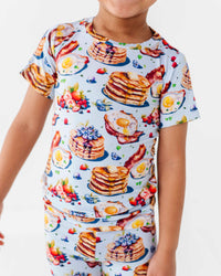 Baby Kids Bamboo Pajamas — Resting Brunch Face Short Sleeve Two-Piece Pajama Set — Image 1